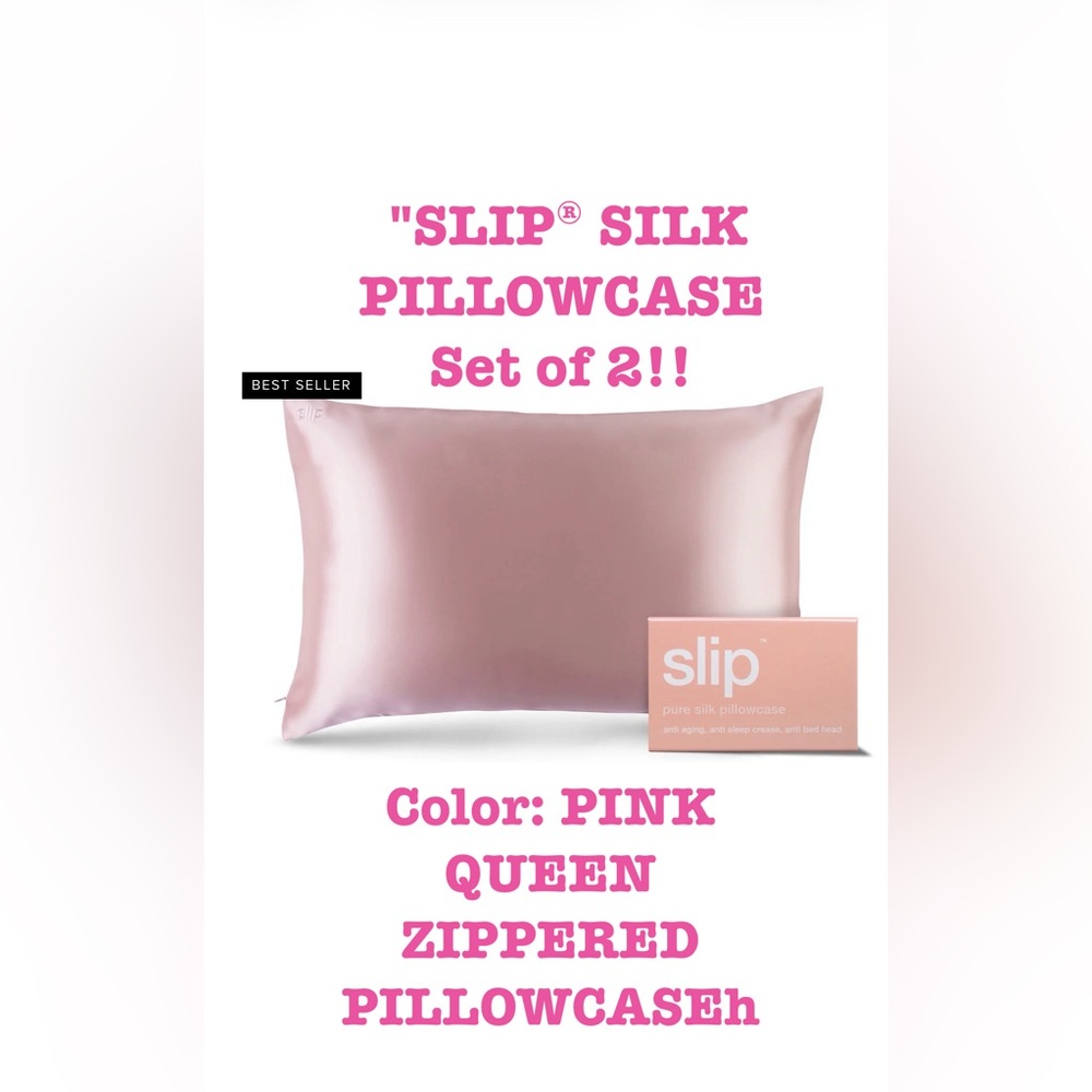 Slip silk pillowcase/ set of two/ queen/Standard/ BRAND NEW